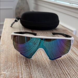 Stylish White and Blue Sunglasses